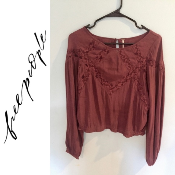 Free People Tops - Free people long sleeve top with lace